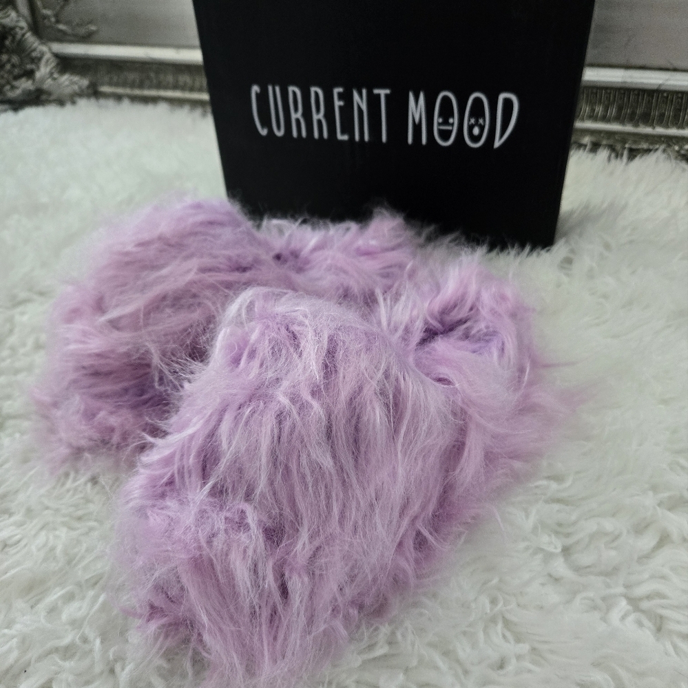 Current Mood Pink Furry Slippers